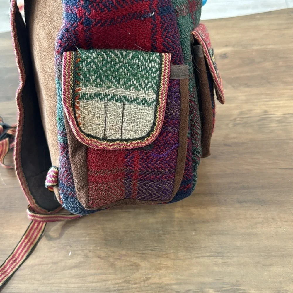 BOHO VINTAGE Backpack | Knit Patchwork Multicolour - Picture 6 of 9